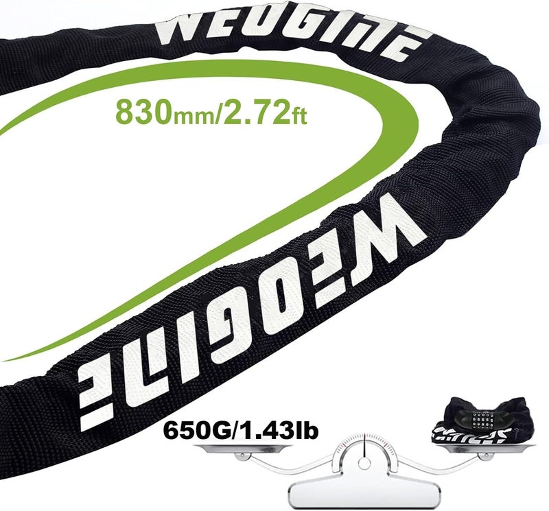 Weogine Bike Lock with Numbers and high Security Level, Bike Chain Lock, Bicycle Locks, 5 Digit Combination Lock for Bike, Bicycle, Scooter, Motorcycle, Door, Gate, Fence - Image 5